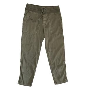 James Perse Pants Women's 2 Green Twill Utility Trousers Drawstring Pull on GUC